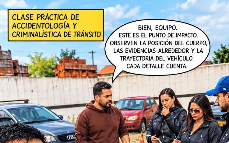 Clase práctica de accidentología y criminalística de tránsito